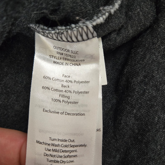 Eddie Bauer Dark Grey Quilted Mock Neck Pullover Sweater Jacket Size Medium - Picture 8 of 9